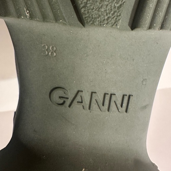 GANNI Green Rubber Rainboots - Size 38 - Picture 7 of 9